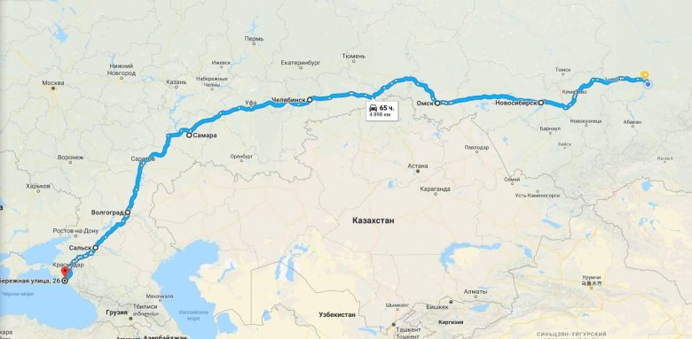 Дорога от новосибирска до крыма