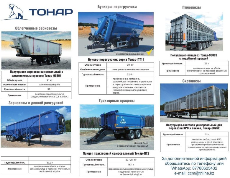 Полуприцеп тонар самосвал размеры