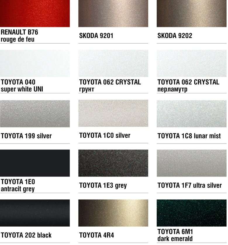 Mobihel базовая эмаль металлик toyota 040 super