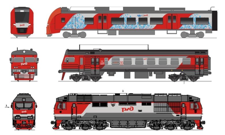 Пассажирский вагон ржд вектор