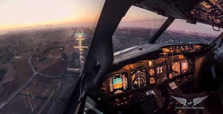 Вид из кабины боинга 737