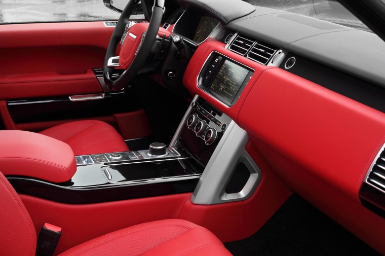 Красный салон range rover sport
