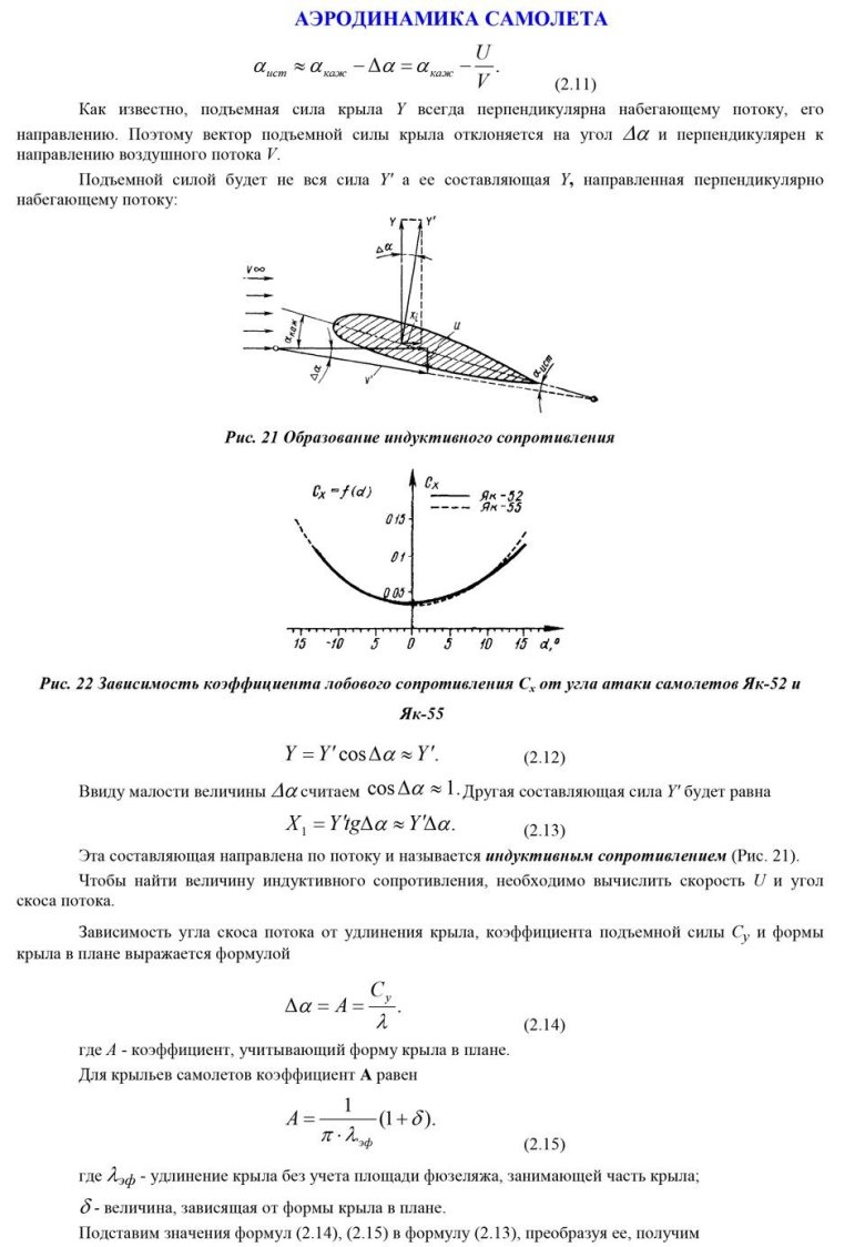 Аэродинамика крыла самолета подъемная сила