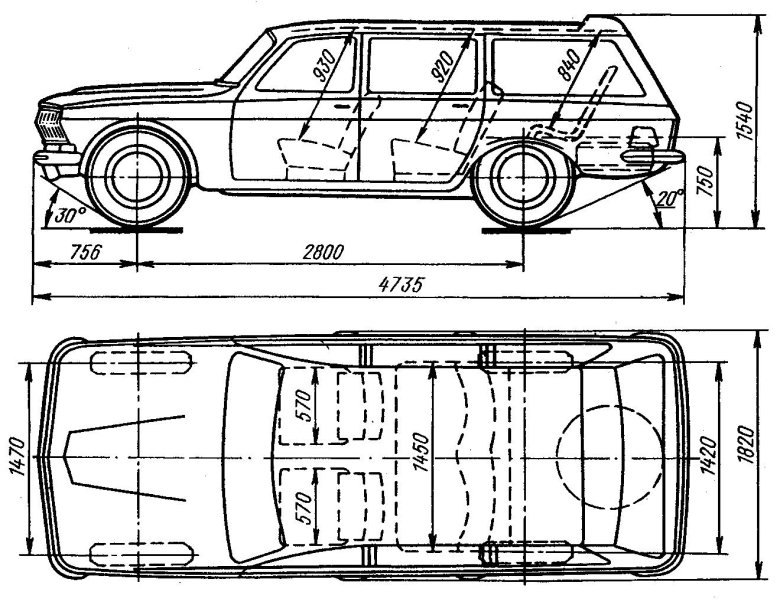 Волга газ 24 02 универсал чертеж