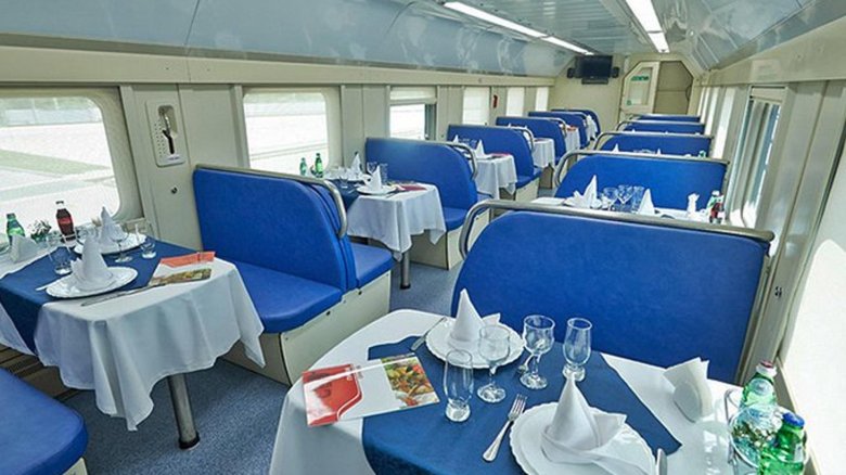Двухэтажный поезд кавказ 004с вагон ресторан