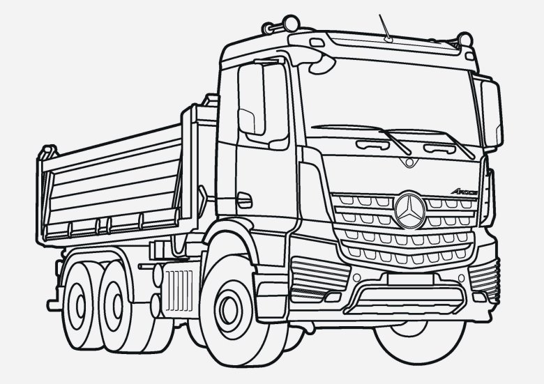 Раскраска грузовик мерседес
