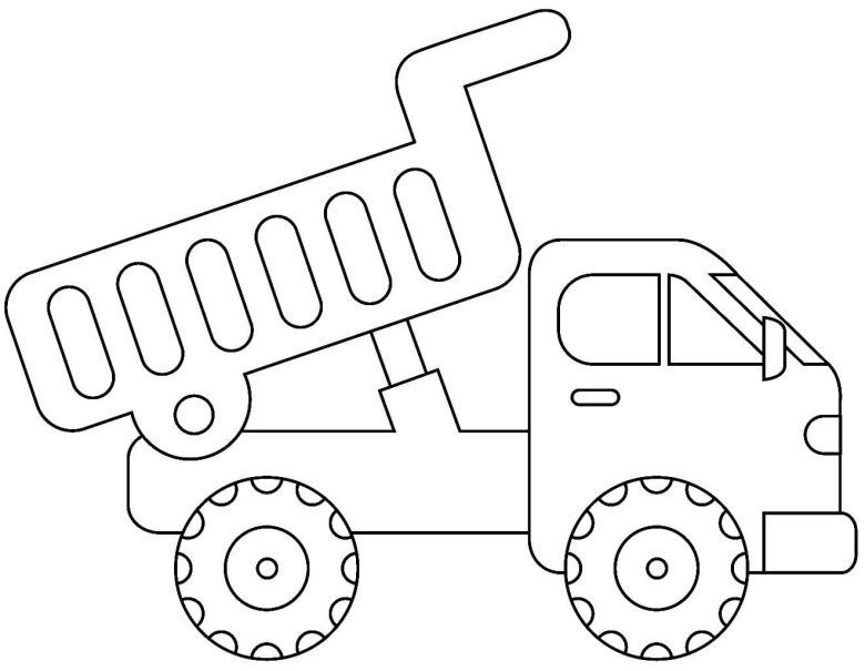 Самосвал раскраска для детей
