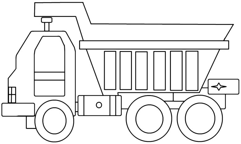 Карьерный самосвал раскраска для детей
