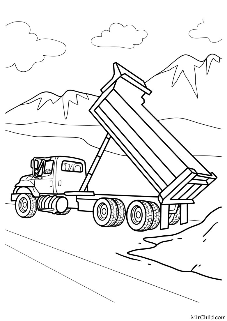 Раскраска для детей грузовик
