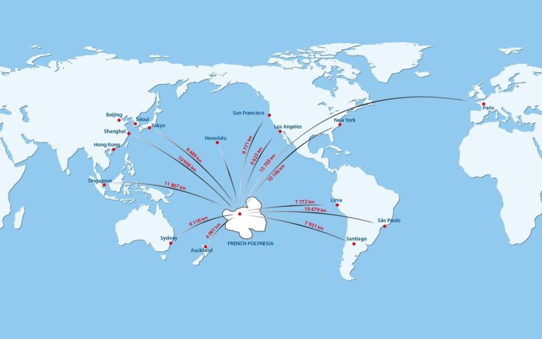 Французская полинезия на карте мира