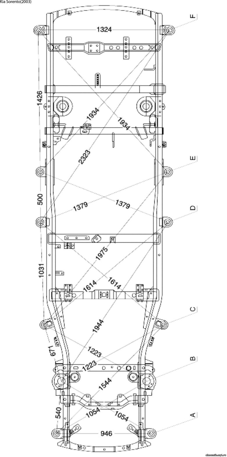 Размеры рамы kia sportage 1