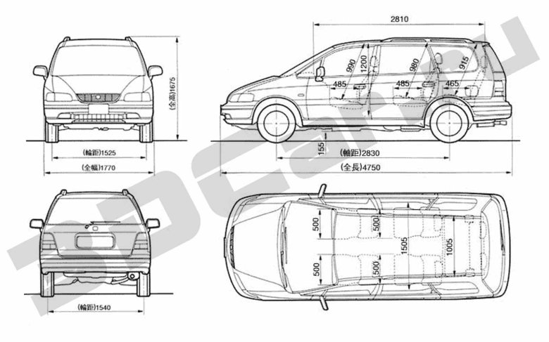 Хонда одиссей 2005 года габариты