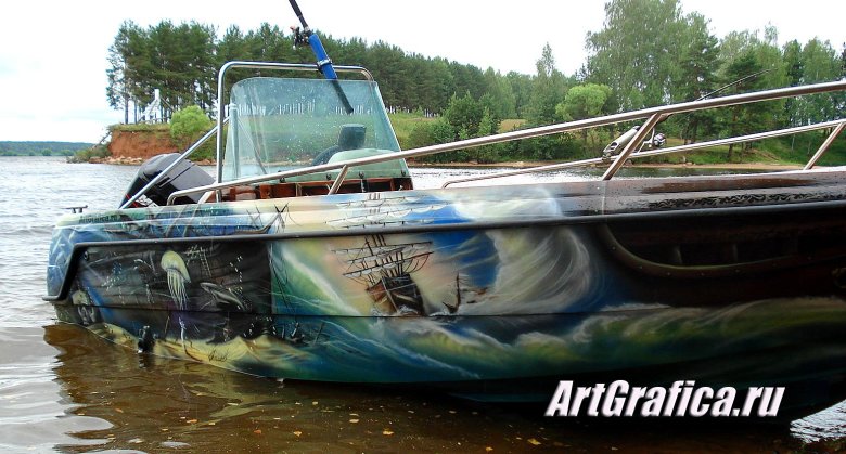 Аэрография на лодке