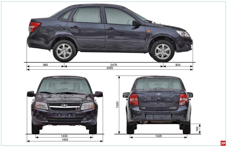 Габариты лада гранта седан 2012