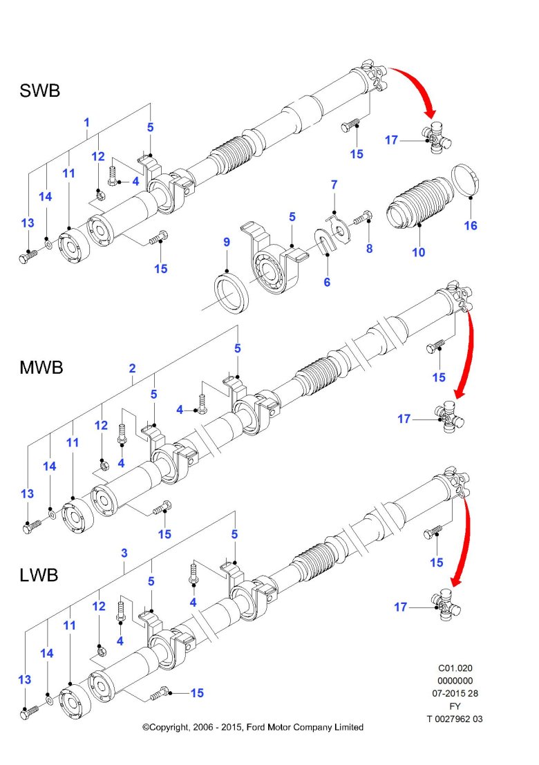 Ford карданный вал в сборе