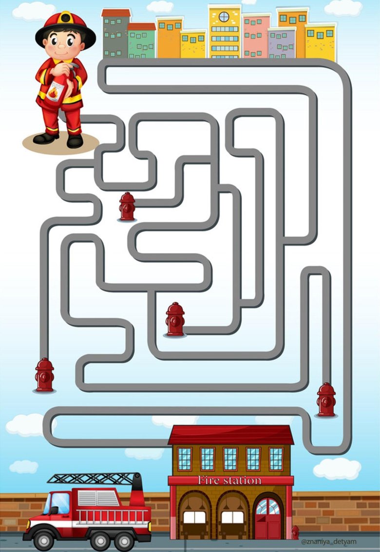 Лабиринт пожарная безопасность для детей
