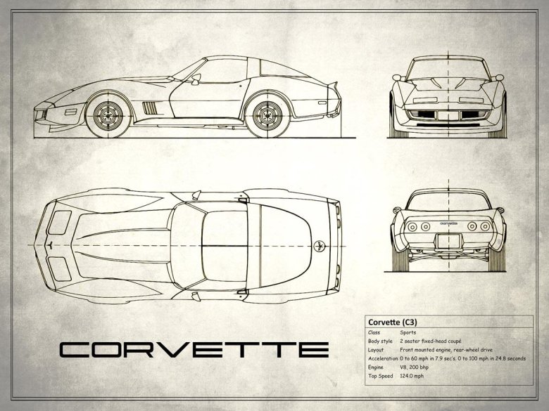 Chevrolet corvette c7 blueprint