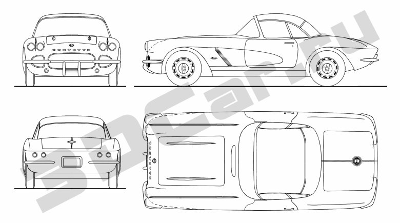 Chevrolet corvette c3 чертежи