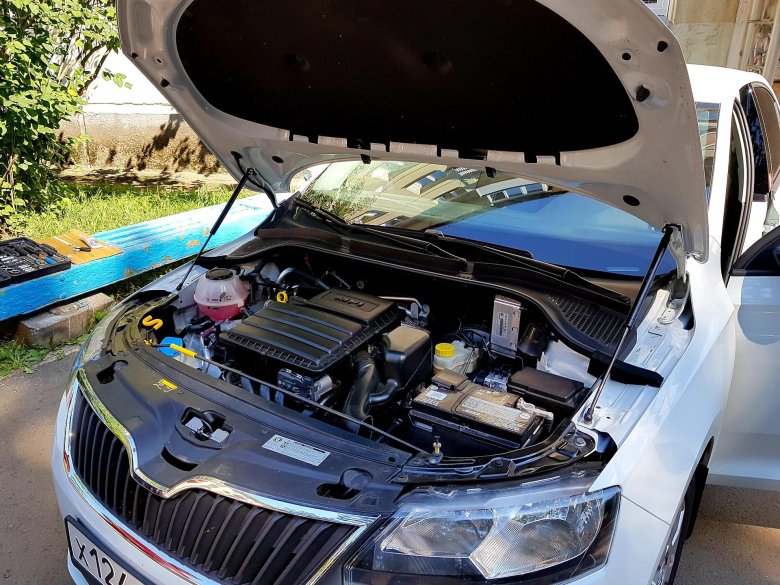Амортизаторы капота skoda rapid