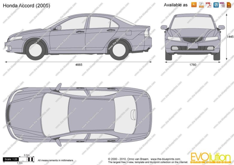 Honda accord 2008 габариты