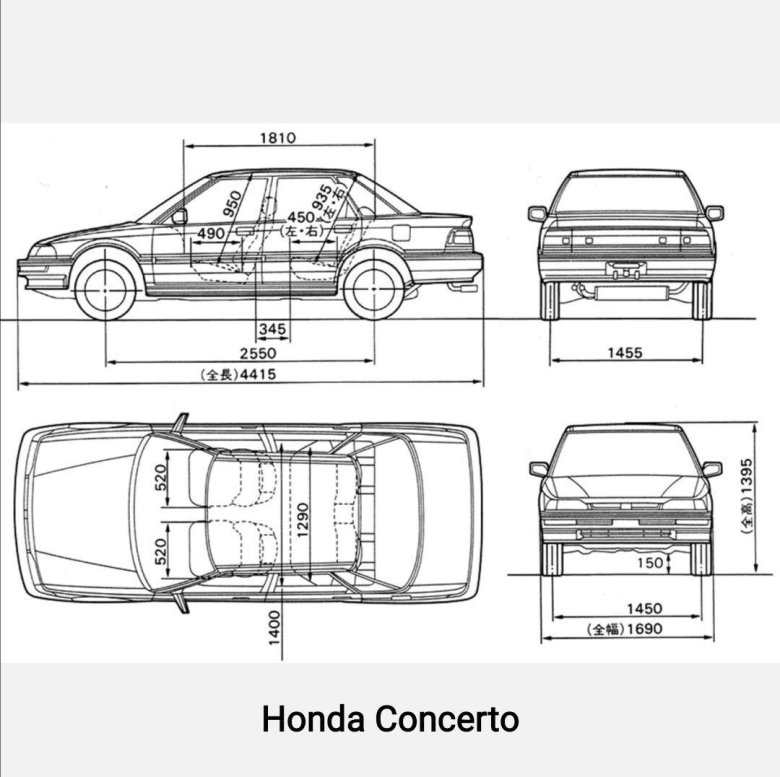 Honda concerto габарит