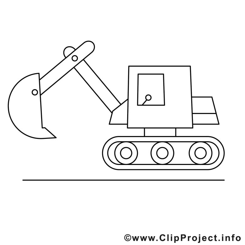 Экскаватор раскраска для малышей