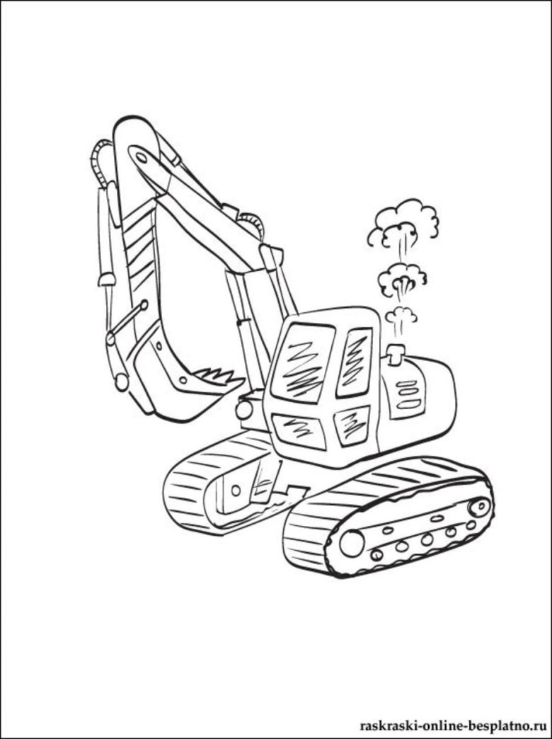 Раскраска для детей экскаватор