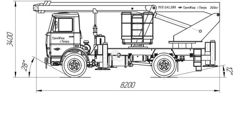 Автовышка псс 141.28э камаз