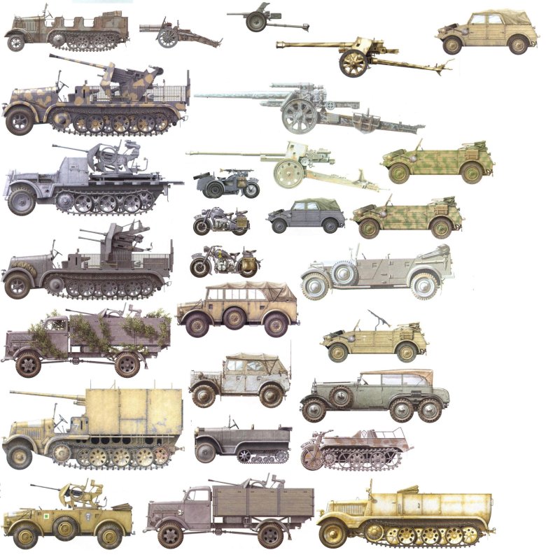 Немецкая техника второй мировой войны вид сбоку