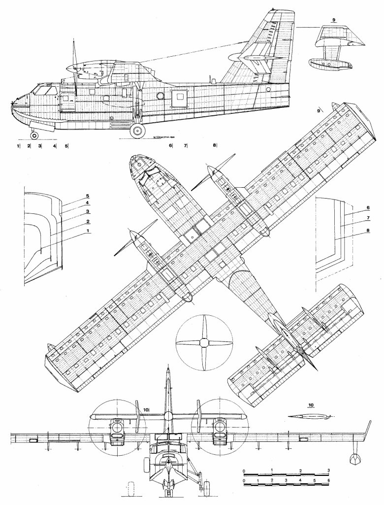 Самолёт амфибия бе-12 чертежи