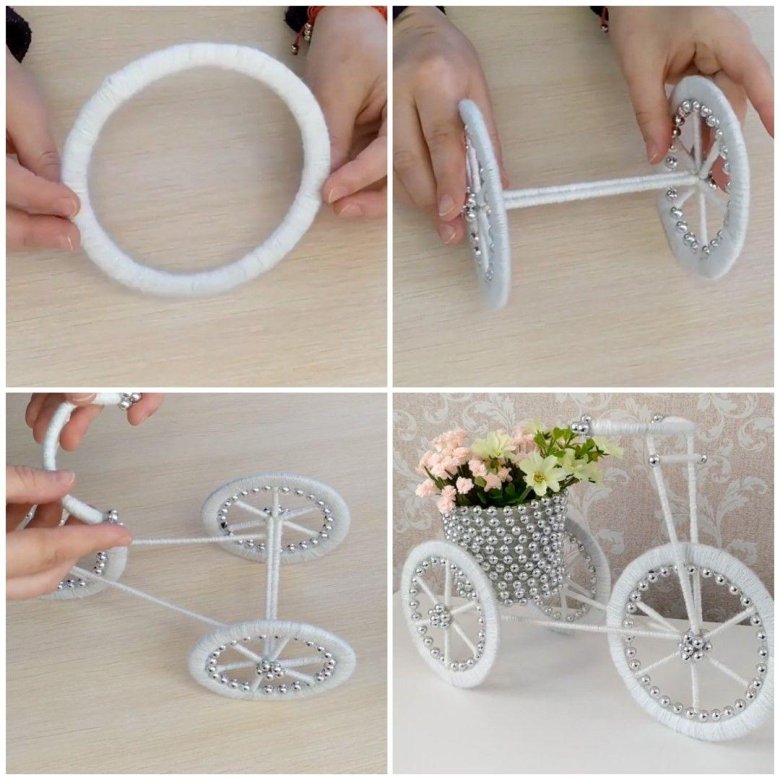 Декор с велосипедом вазой