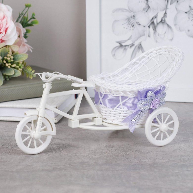 Декоративная корзинка велосипед