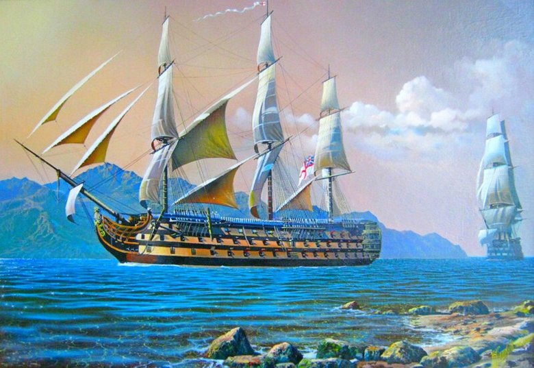 Картина корабль каравелла