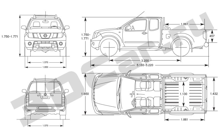 Nissan navara габариты кузова