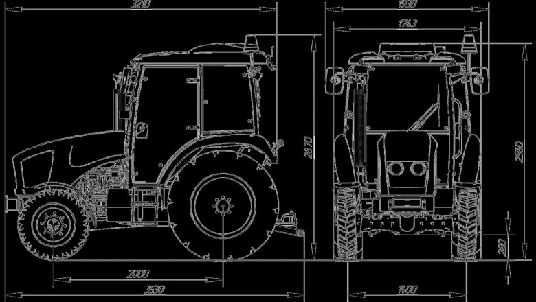 Габаритные размеры трактора мтз 320