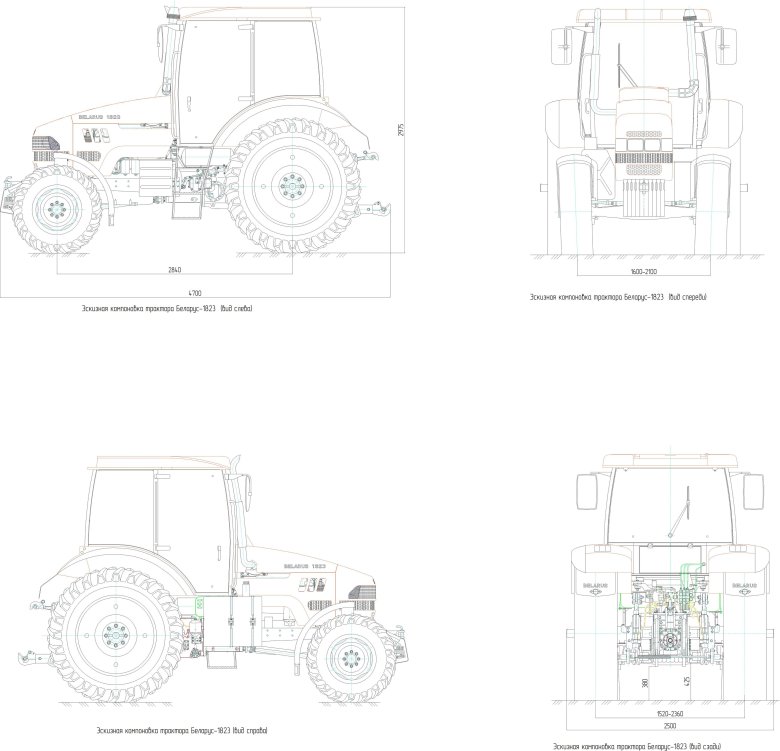 Чертеж трактора мтз 80