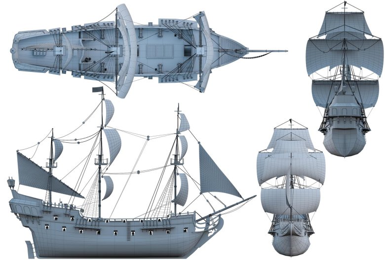 Галеон корабль черная жемчужина