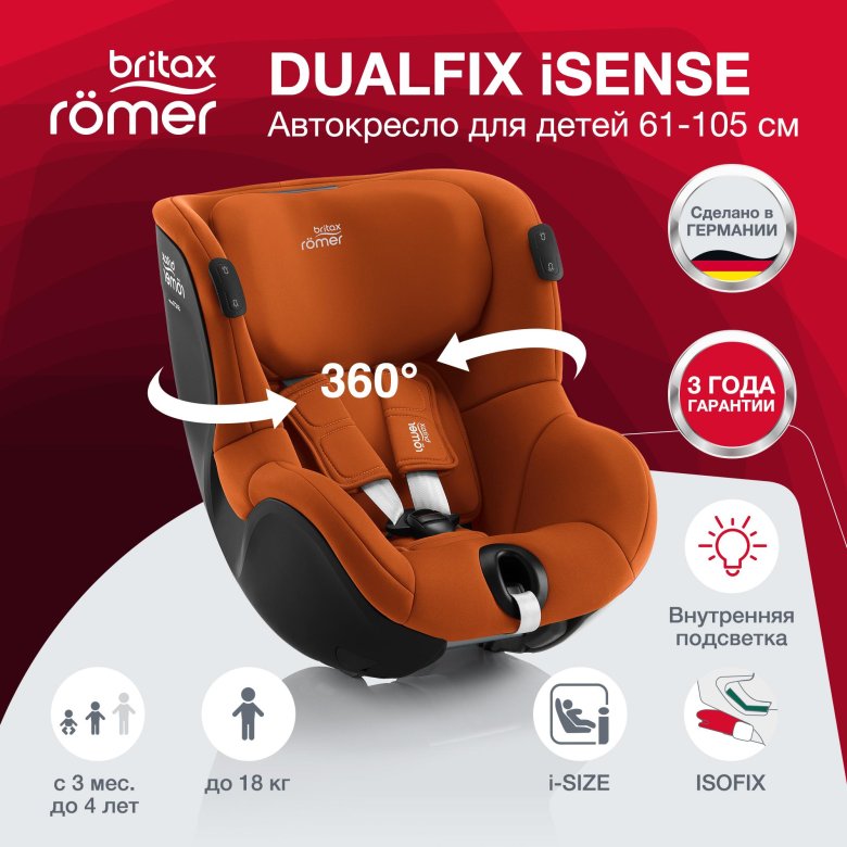 Детское автокресло britax roemer dualfix isense