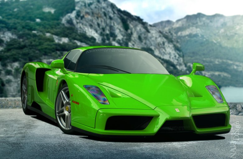 Зелёная феррари энзо