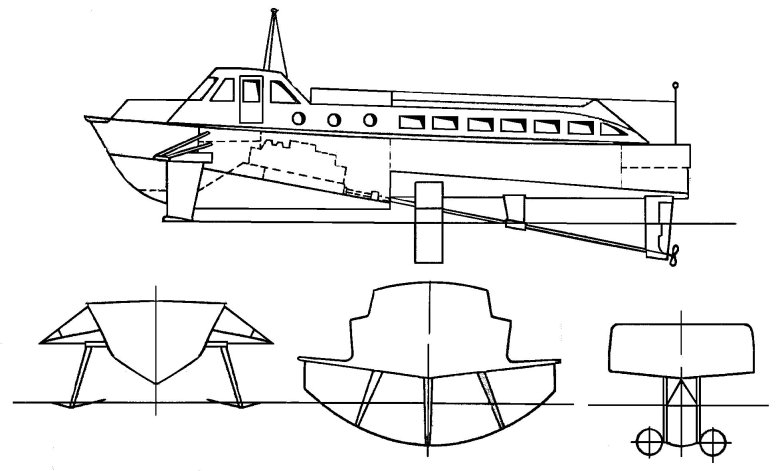 Катер метеор чертежи