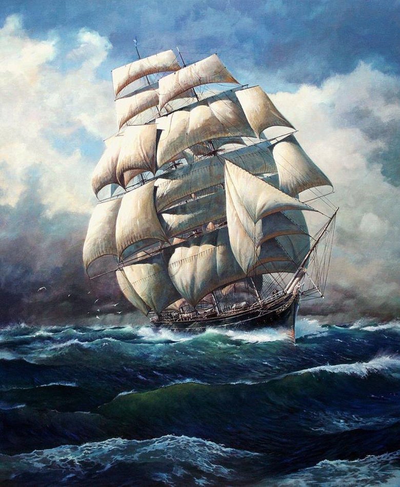 Картина корабль парусник