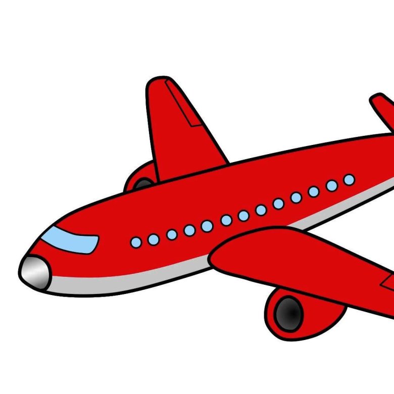 Красный самолет рисунок
