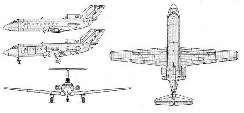 Як-40 пассажирский самолёт схема