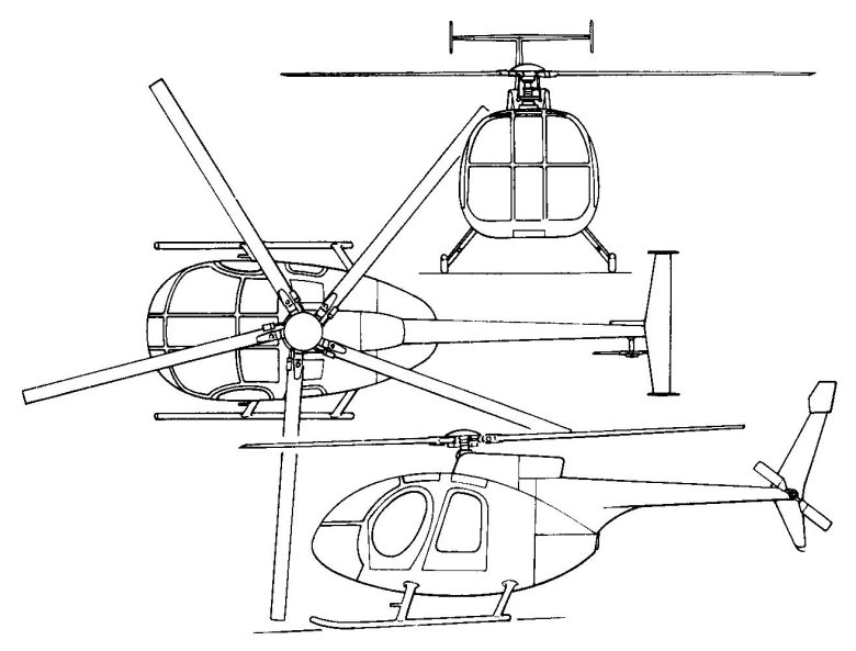 Hughes oh-6 cayuse чертежи