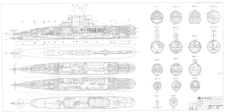 Подводная лодка типа гато чертежи