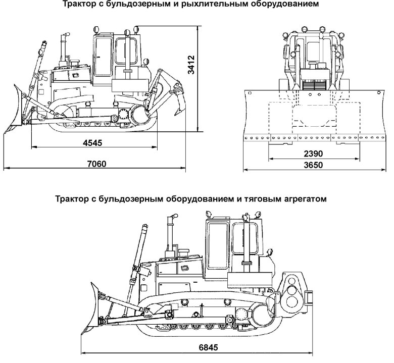 Бульдозер четра т9 габариты