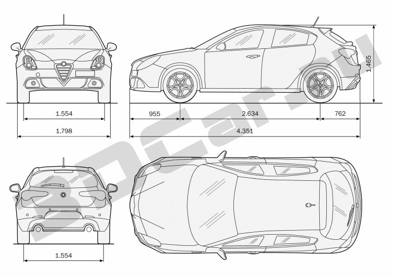 Giulietta alfa romeo габариты