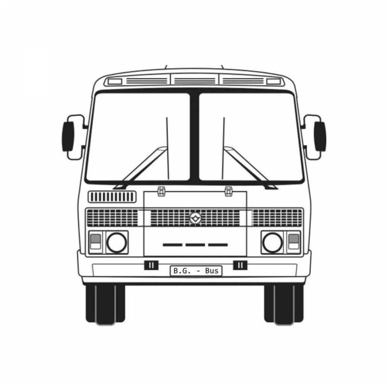 Раскраска автобус паз 3205