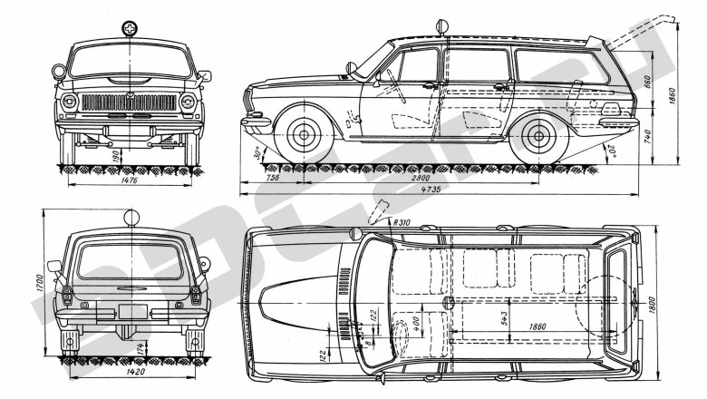 Газ 2410 универсал чертёж