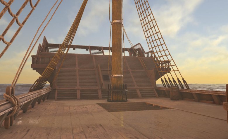 Палуба пиратского корабля сбоку